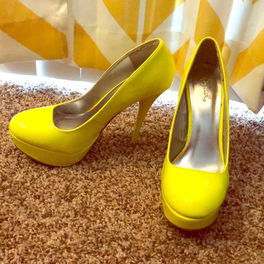 Neon yellow heels